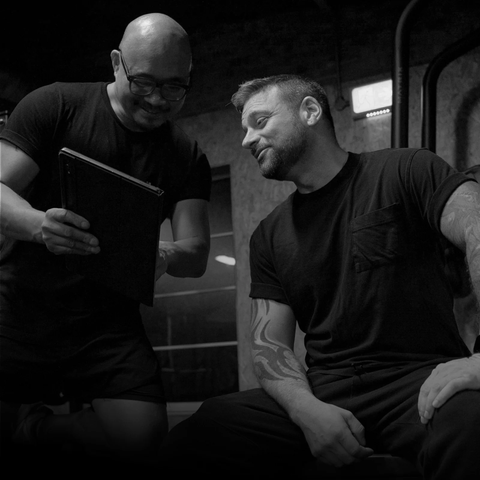 Niko reviewing a programme with a client